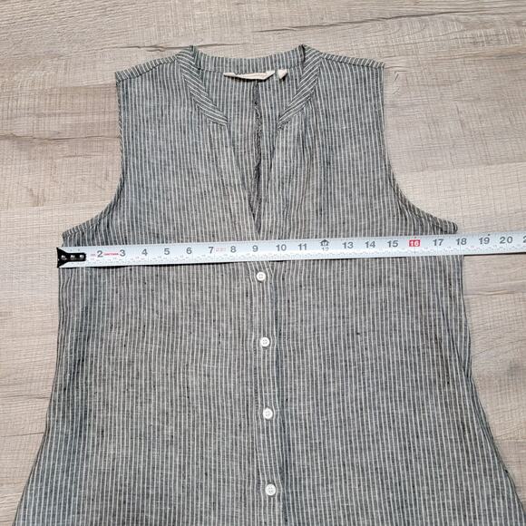 Soft Surroundings Long Linen Midi Peplum Hem Size Small Oversized Lagenlook Boho - Picture 7 of 7